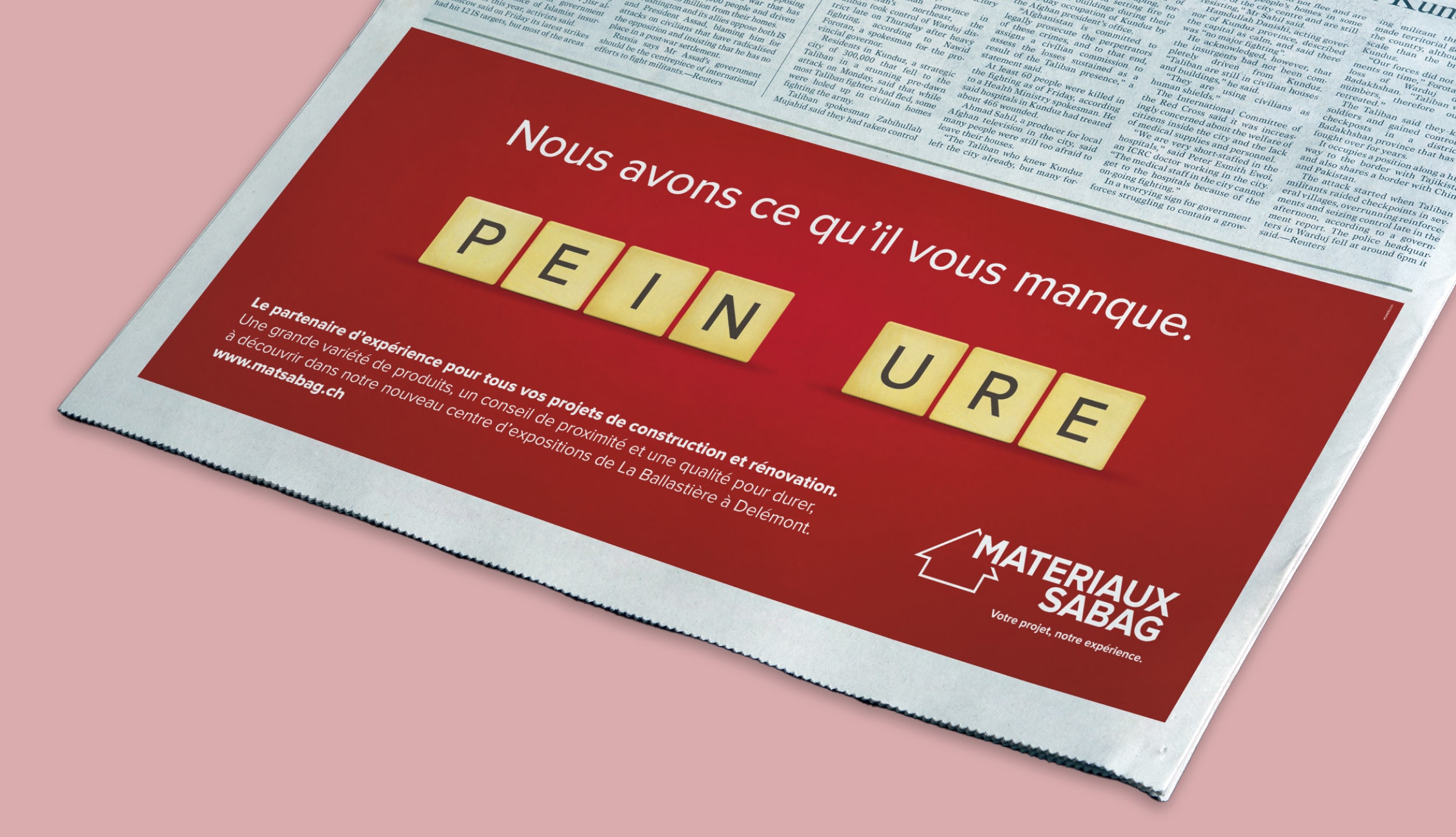 Une campagne en deux temps et qui joue avec les mots pour les Matériaux Sabag