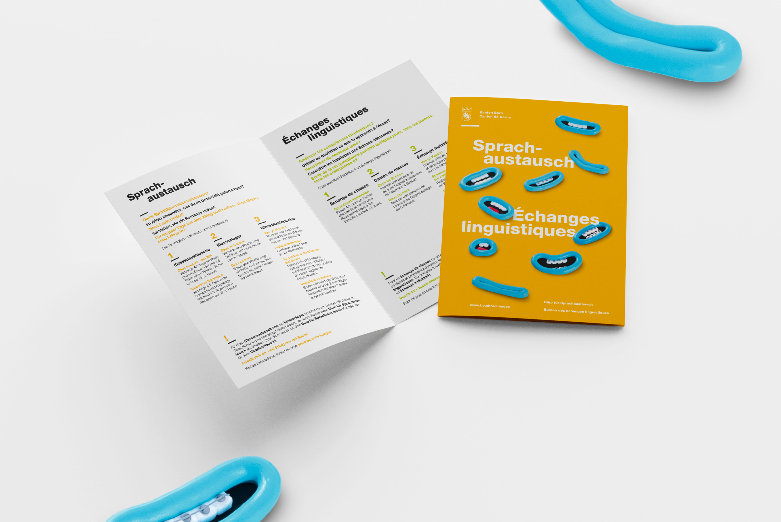 Ne pas avoir sa langue dans la poche – une campagne pour le Bureau des échanges linguistiques du Canton de Berne.