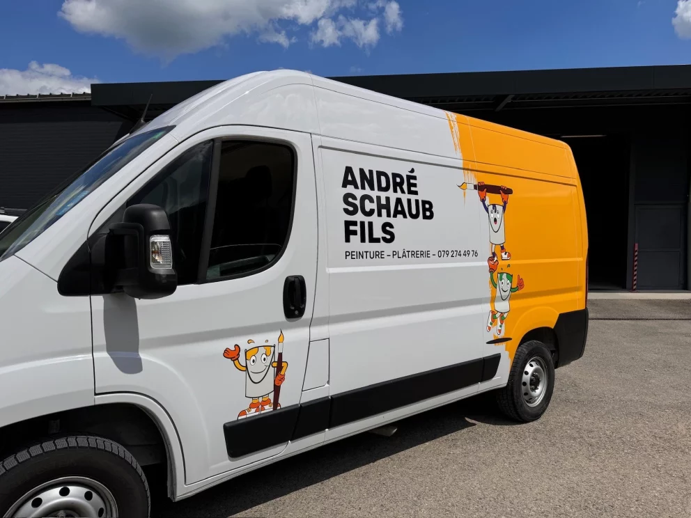 Habillage de véhicule pour les peintres André Schaub-2
