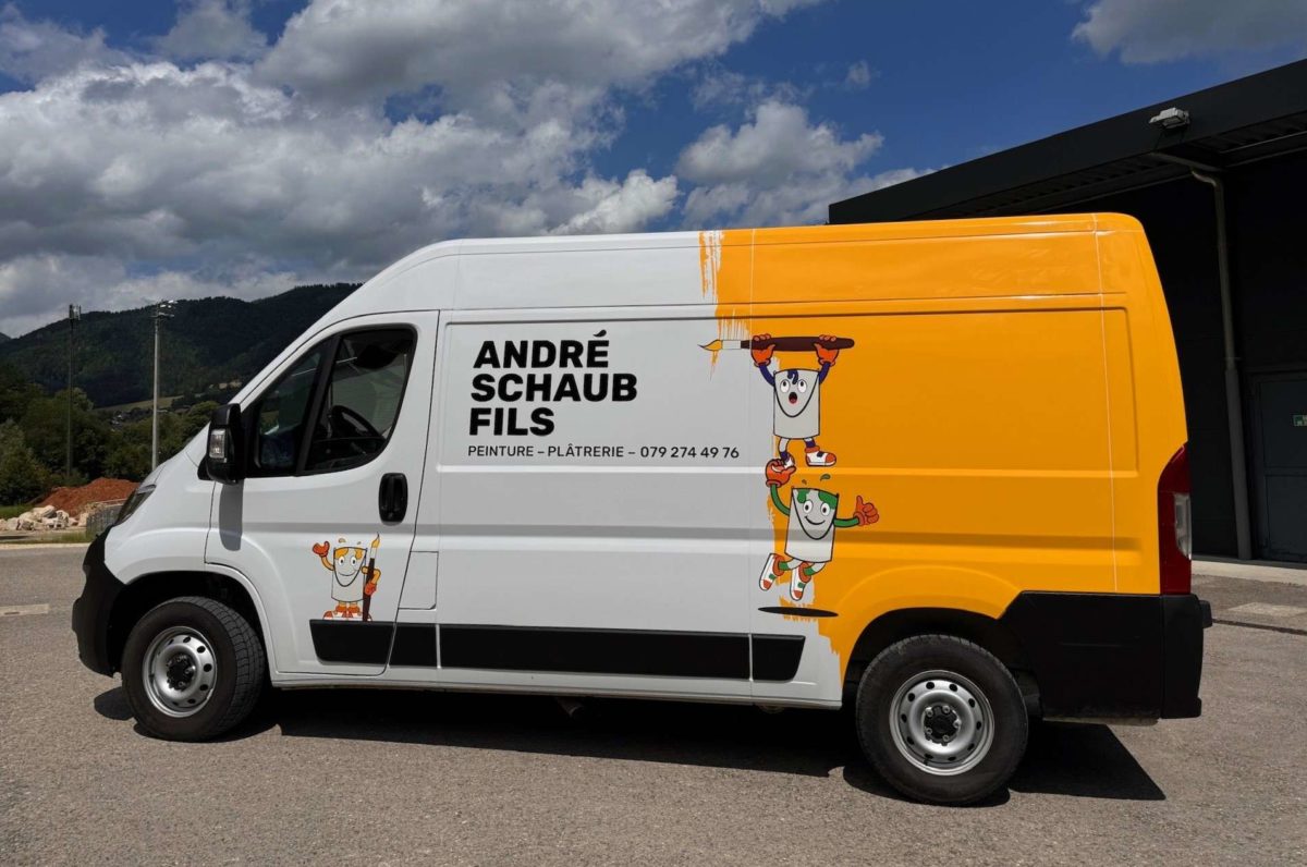 Habillage de véhicule pour les peintres André Schaub