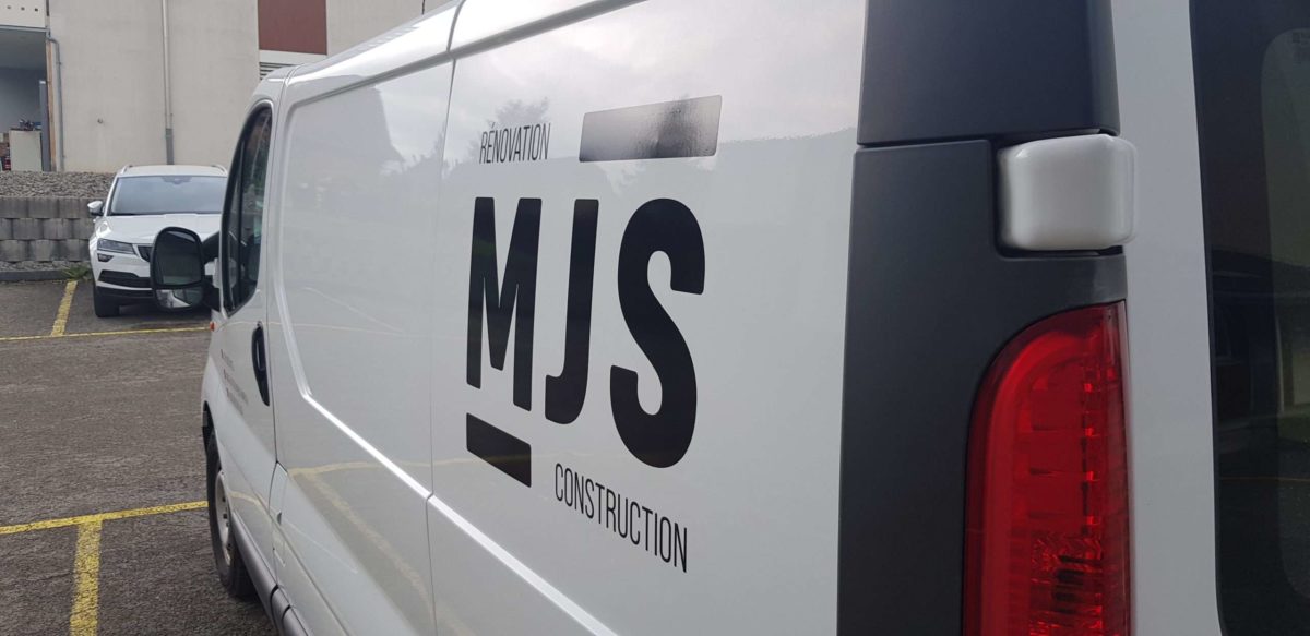 Habillage de véhicules pour MJS Construction