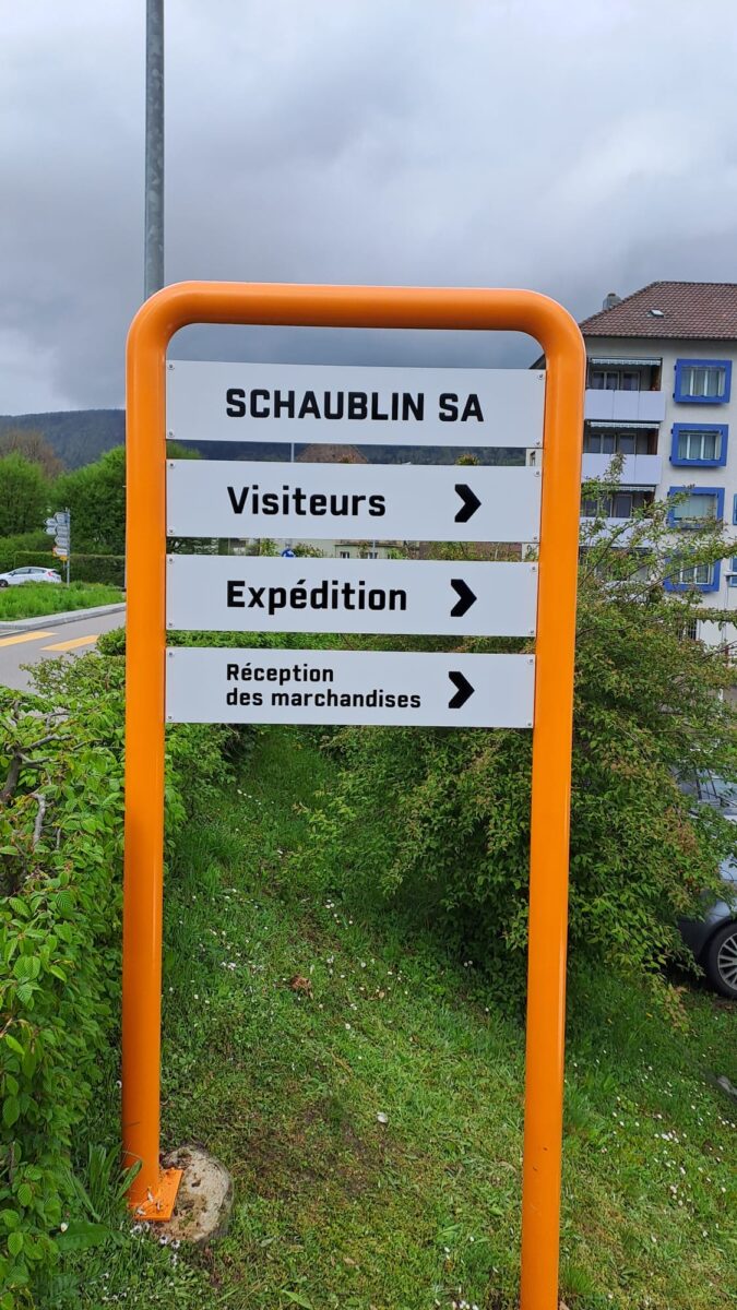 Signalétique pour Schaublin à Delémont