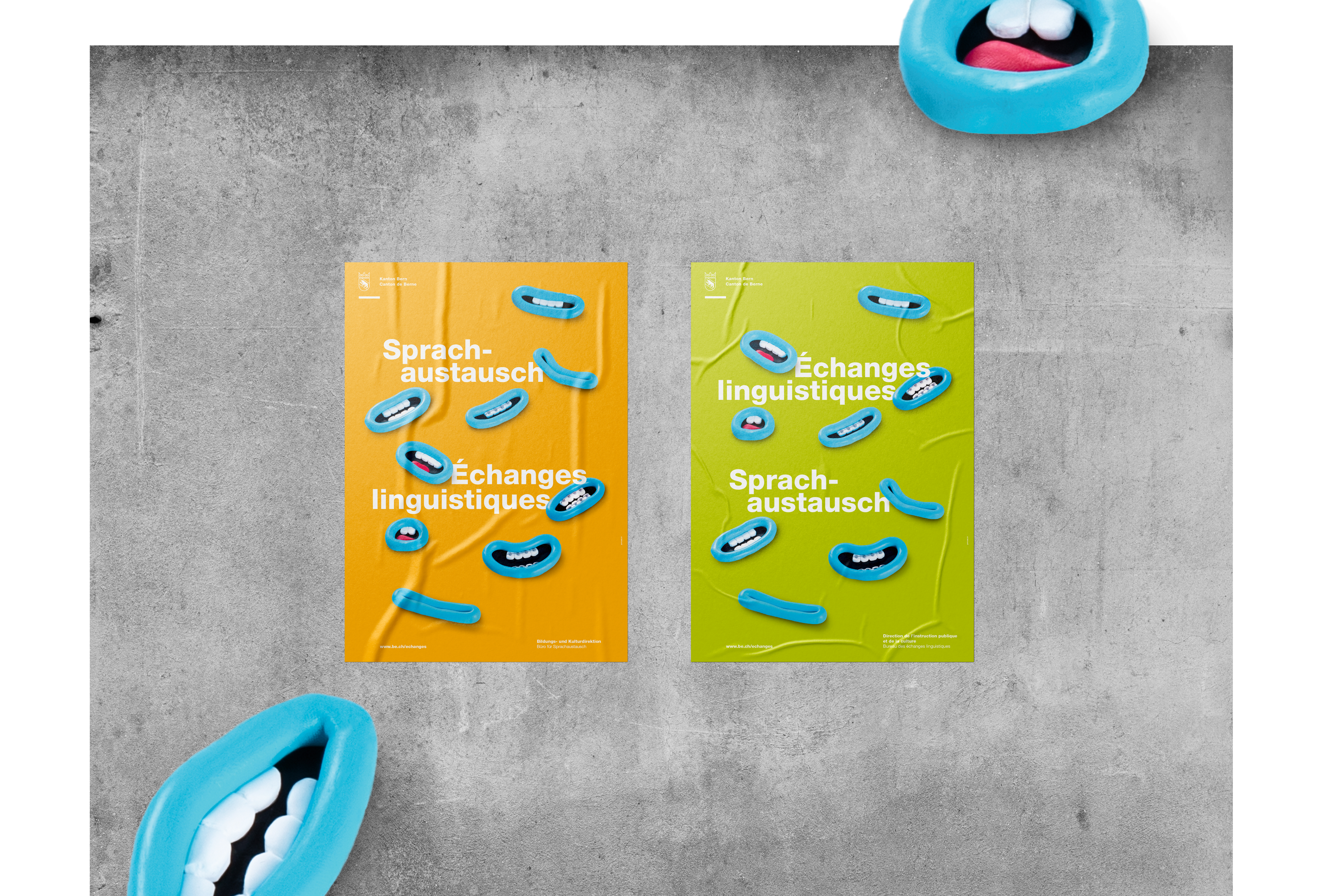Ne pas avoir sa langue dans la poche – une campagne pour le Bureau des échanges linguistiques du Canton de Berne.