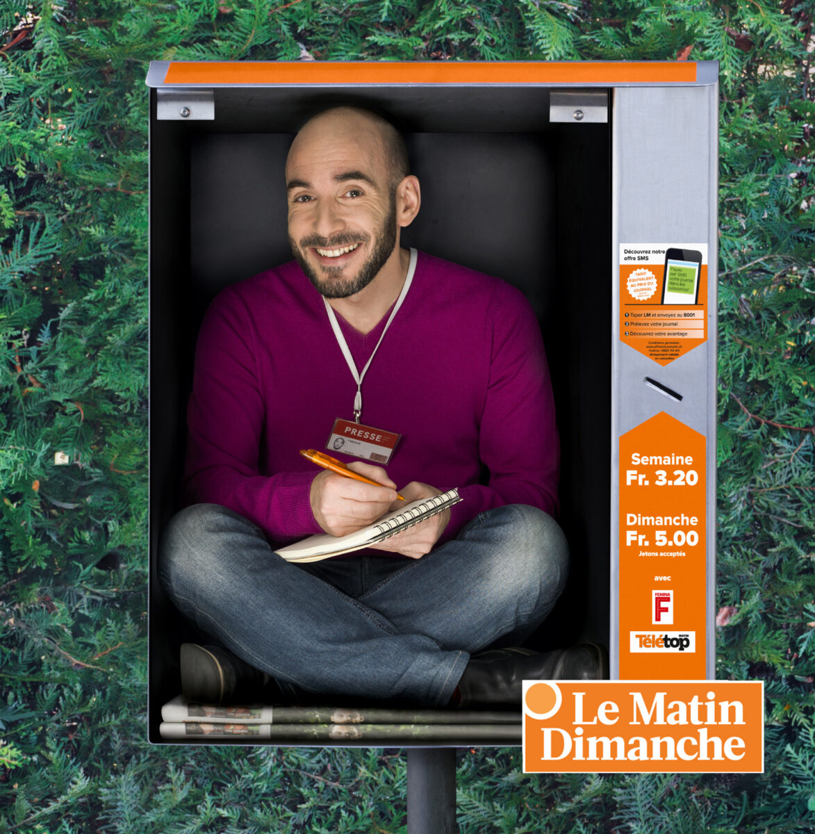 Ils se plient en 4 pour vous! Une campagne anti-vol pour Le Matin Dimanche