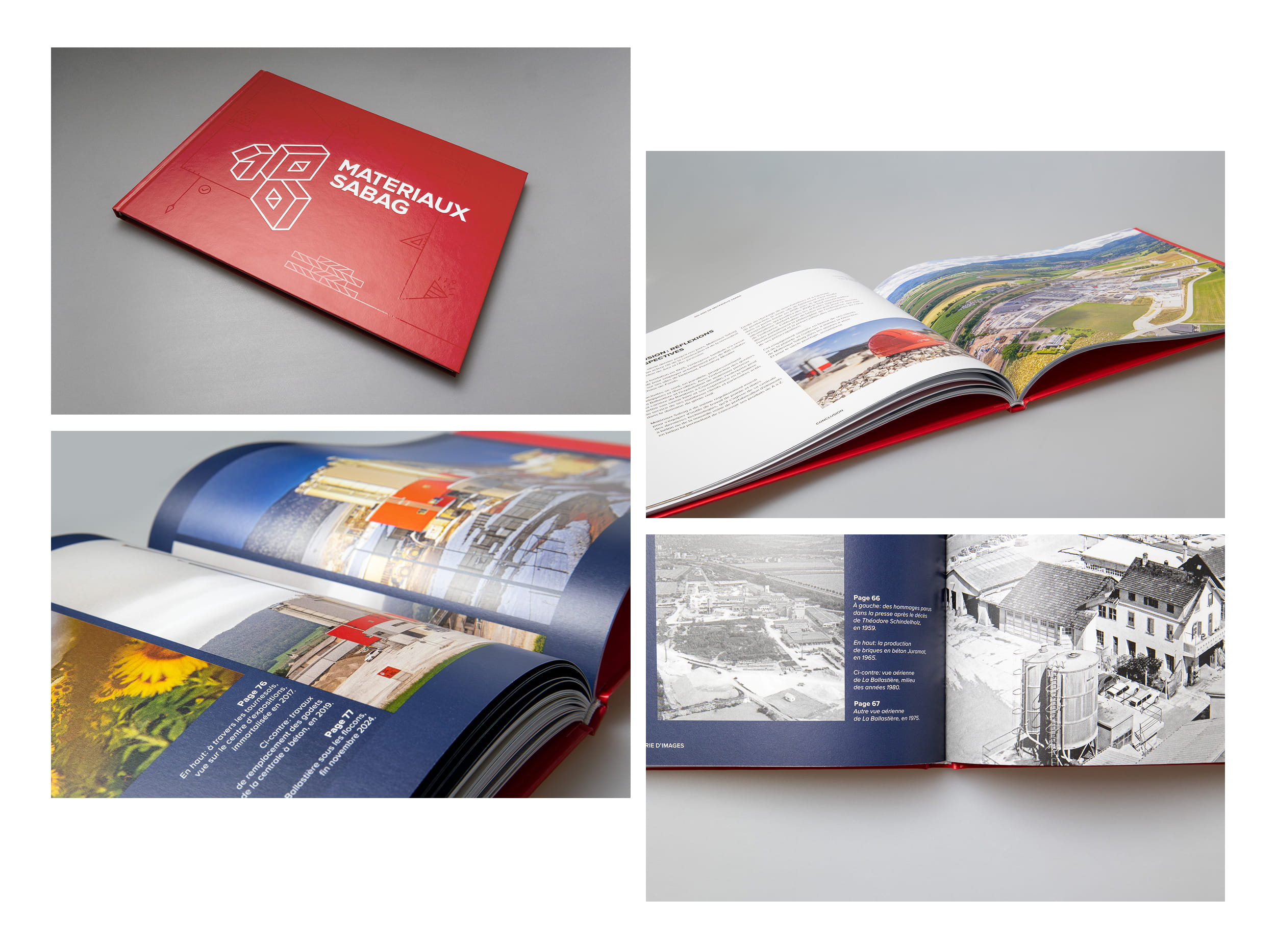 Conception et mise en page d’un livre anniversaire retraçant 100 ans d’histoire des Matériaux Sabag.