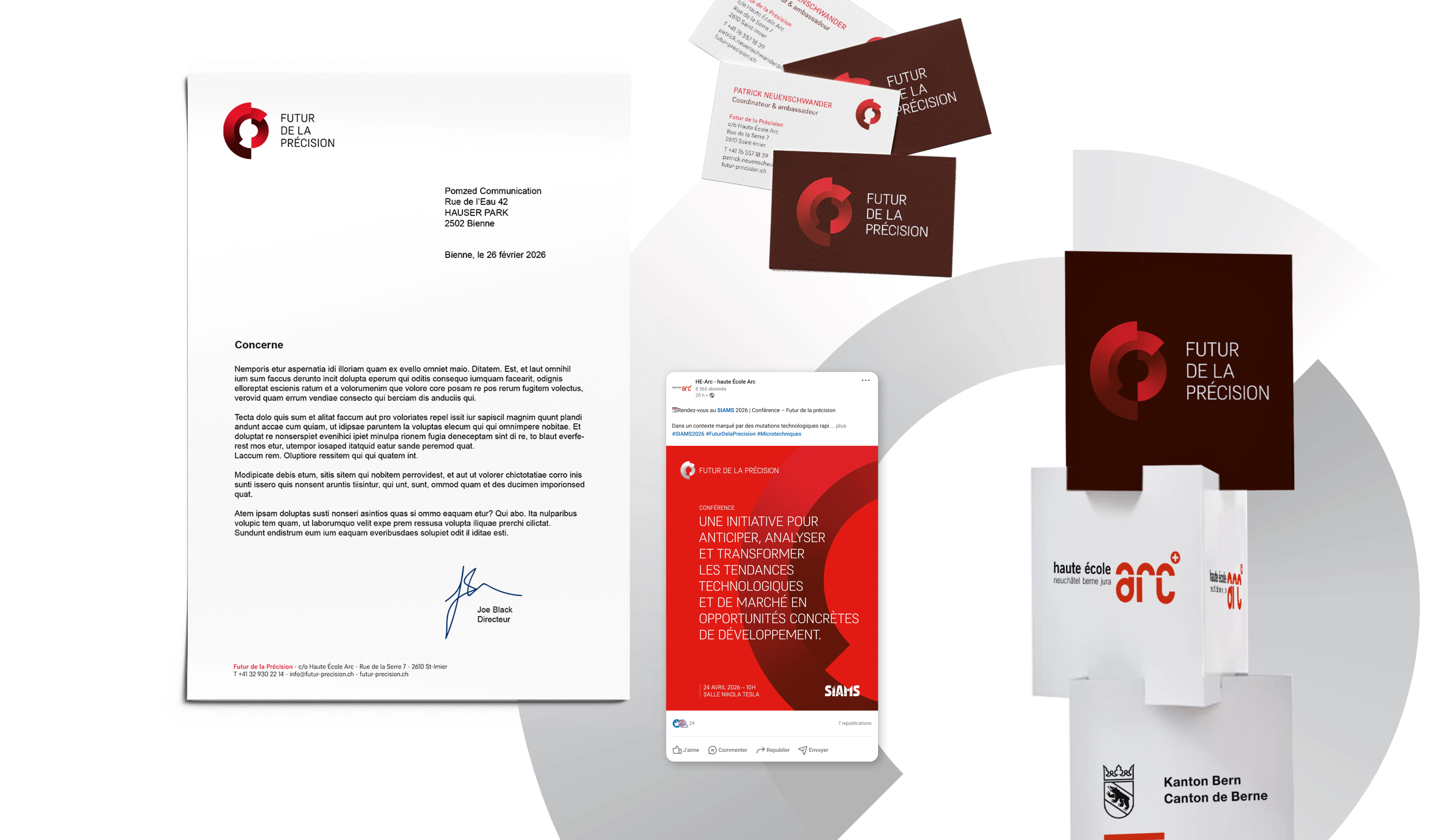 Une identité visuelle pour Futur de la Précision, une initiative de la HE-Arc et du Canton de Berne