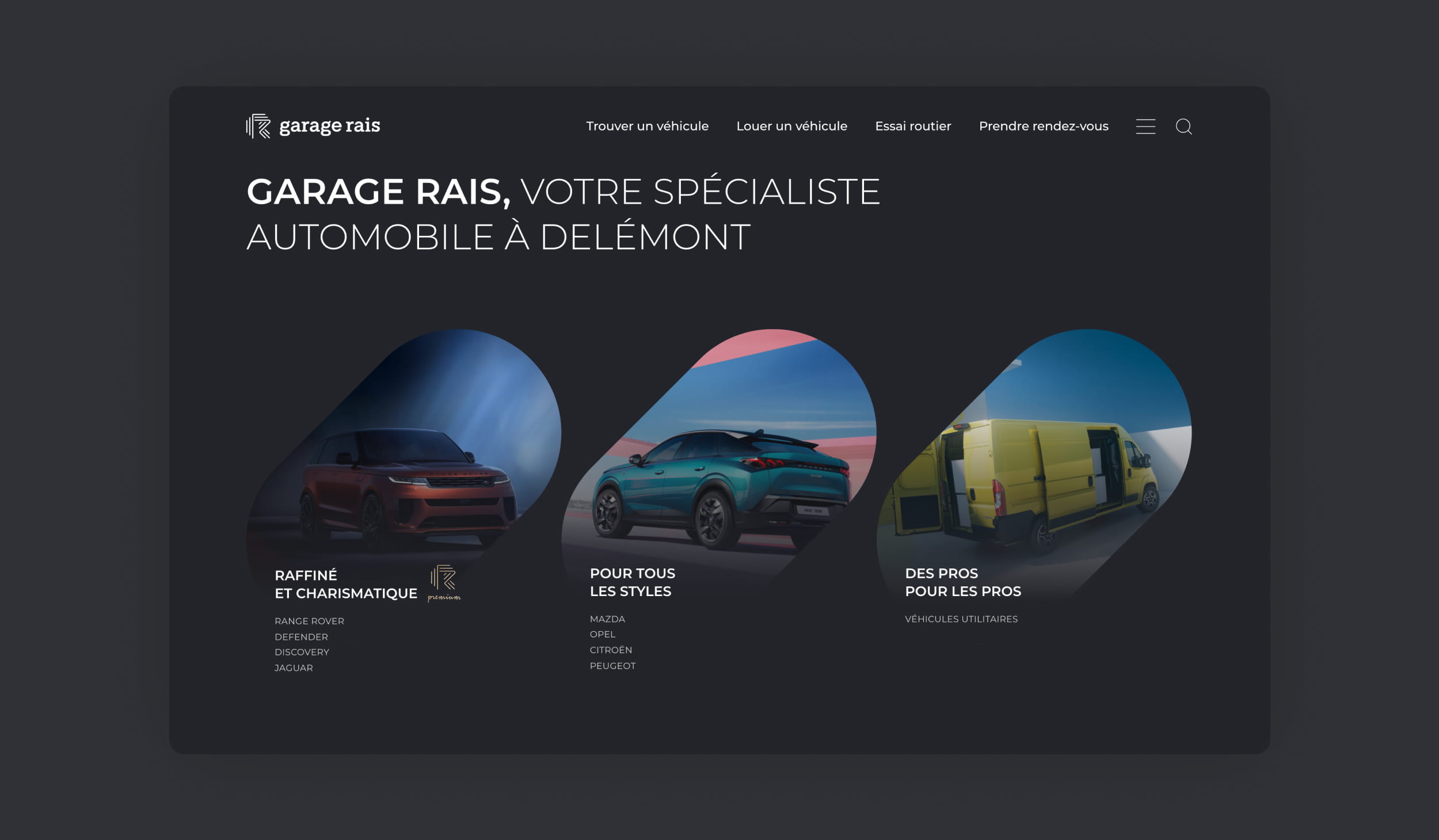 Un site premium et multimarque pour Garage Rais