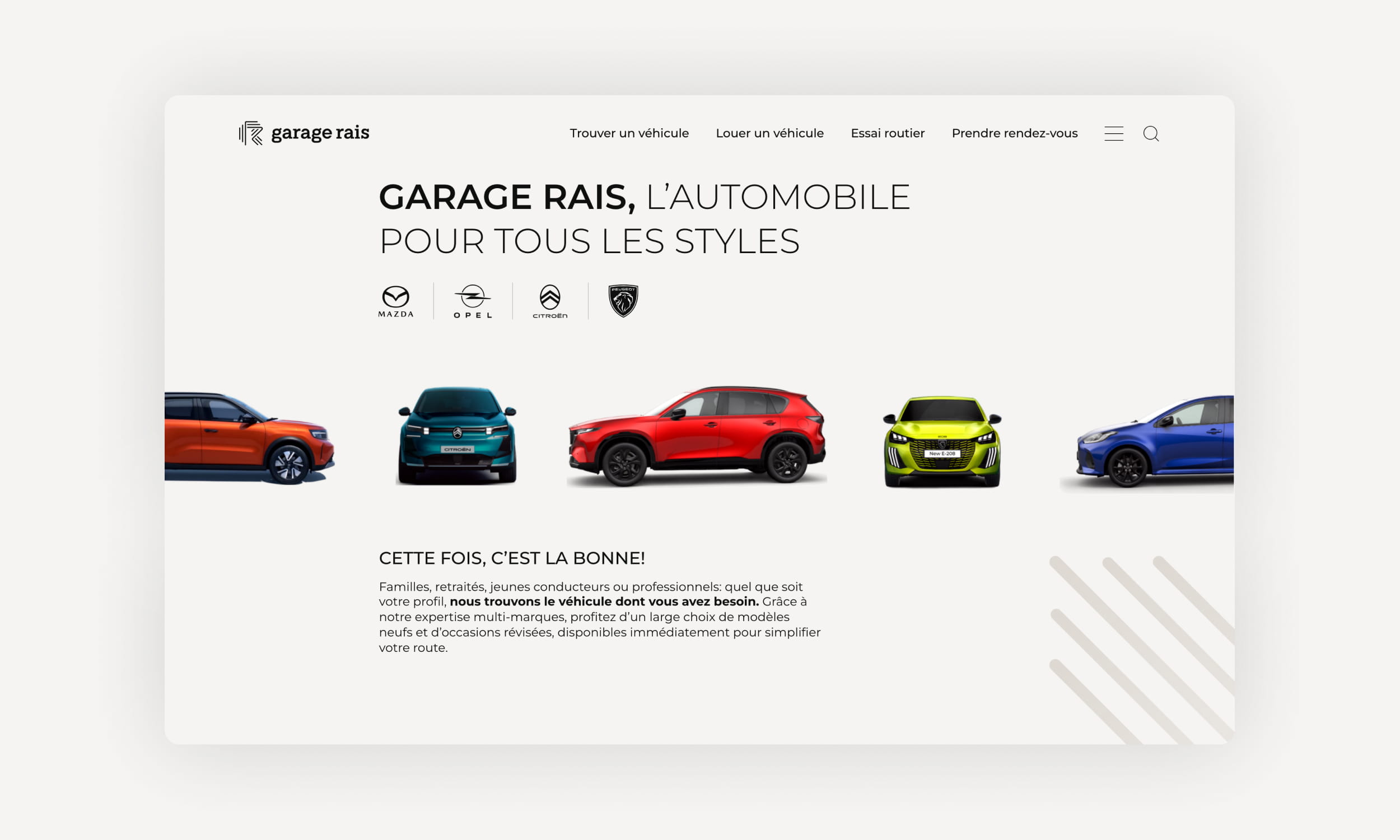 Un site premium et multimarque pour Garage Rais